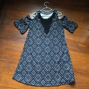 black and white dress. very comfortable. worn once